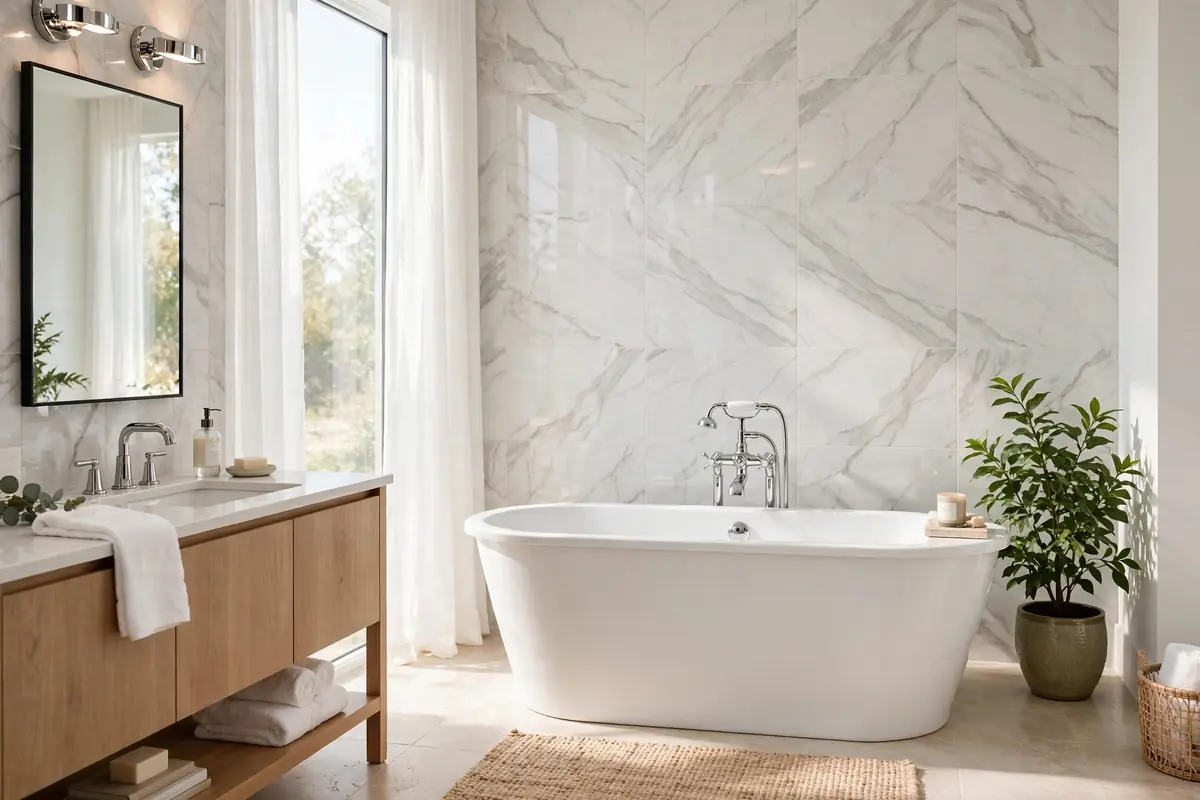 Bright, well-kept bathroom in a Fairfax home