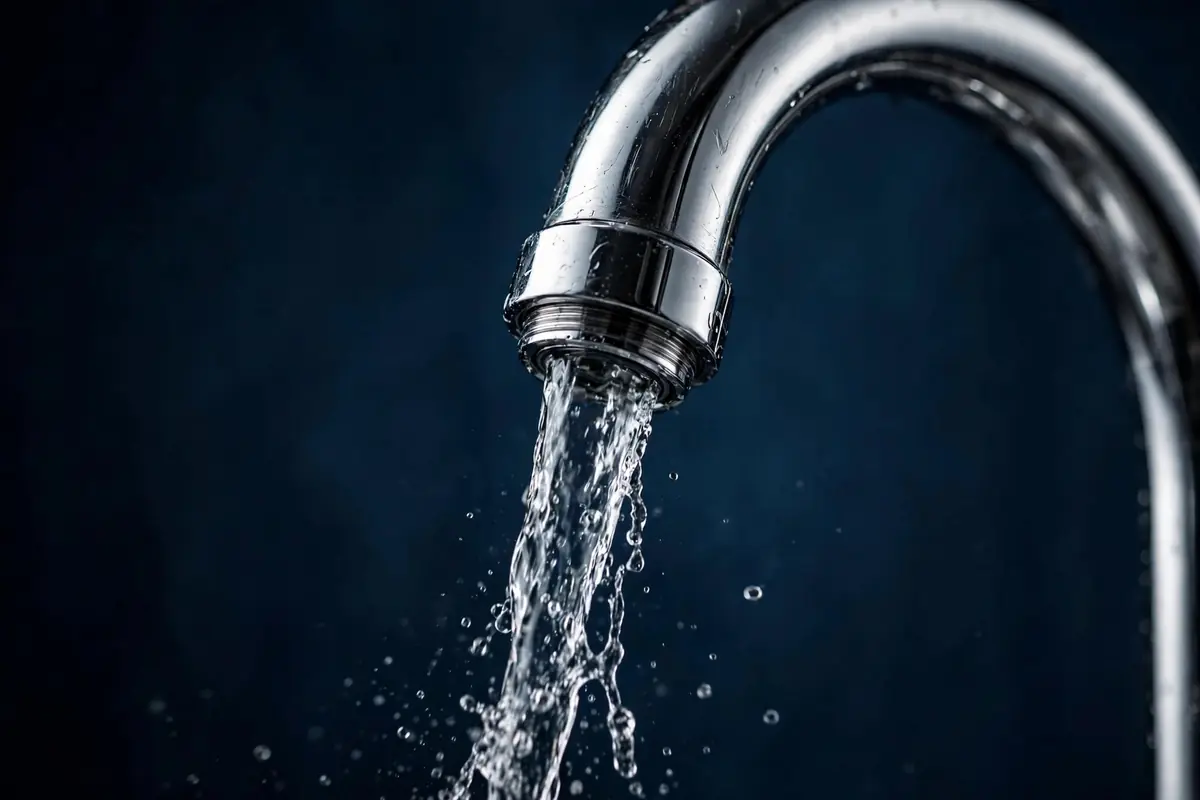 Modern kitchen faucet in a Fairfax home